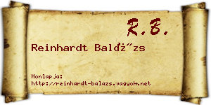 Reinhardt Balázs névjegykártya