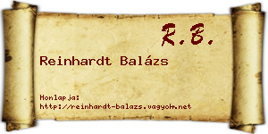 Reinhardt Balázs névjegykártya